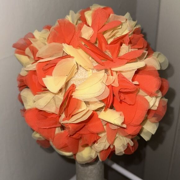 Vintage 60s Lovle Products Miami Florida orange & yellow petal cap - Picture 4 of 9